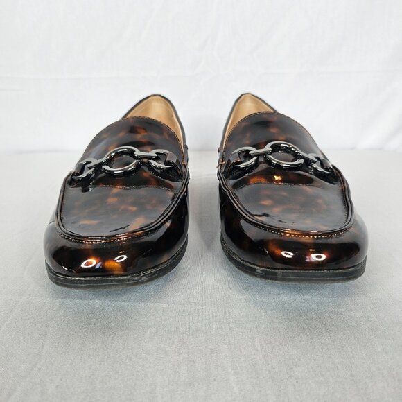 BANDOLINO Tortoise Shell Women's Loafer with Metallic Grey Buckle, Size 6M - Picture 4 of 14